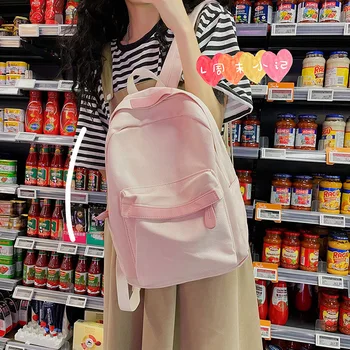 Японская литературная повседневная девушка в стиле ретро харадзюку, студенческая однотонная школьная сумка, рюкзак в стиле колледжа, женский рюкзак