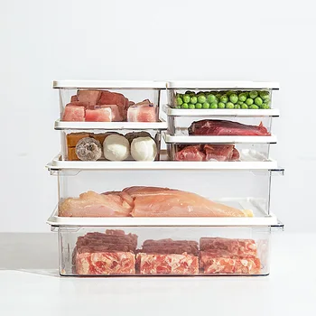 Ящик для хранения продуктов в холодильнике с крышкой, Контейнер для хранения мяса и овощей, Кухонный шкаф для хранения морозильной камеры, Ящик для хранения